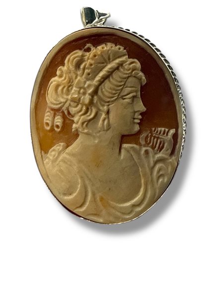 Pendant Mandile 1922 Woman Cammei  in Silver Conchiglia 2MCICM195 - 2MCICM195